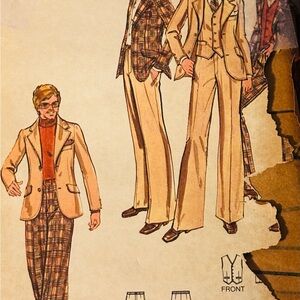 Vintage Butterick 3208 Blazer Jacket Vest Pants Size 40 Uncut